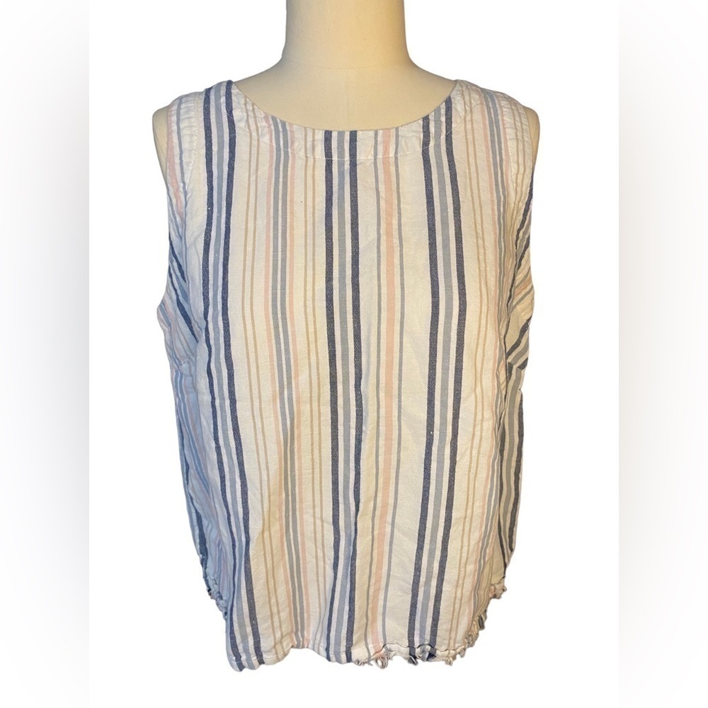 LIZ Claiborne Linen striped Tank Top